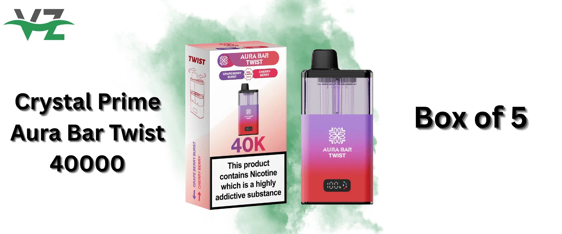 Crystal Prime Aura Bar Twist 40000 Box of 5