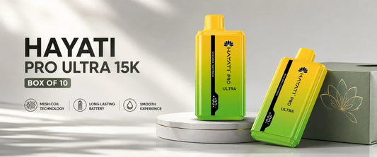 Hayati Pro Ultra 15000 vape device on a clean background