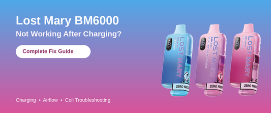 lost mary bm6000 not working after charging?