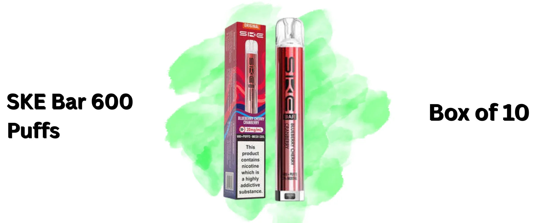 SKE crystal 600 puffs box of 10