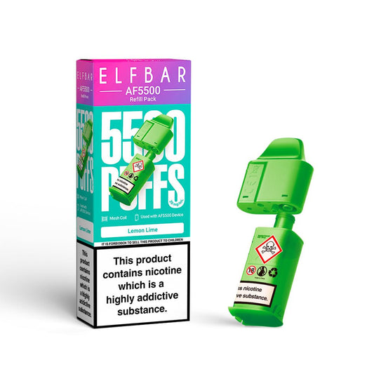 Elf bar AF5000 Refill Replacement Pods Box of 5, Lemon Lime Flavour