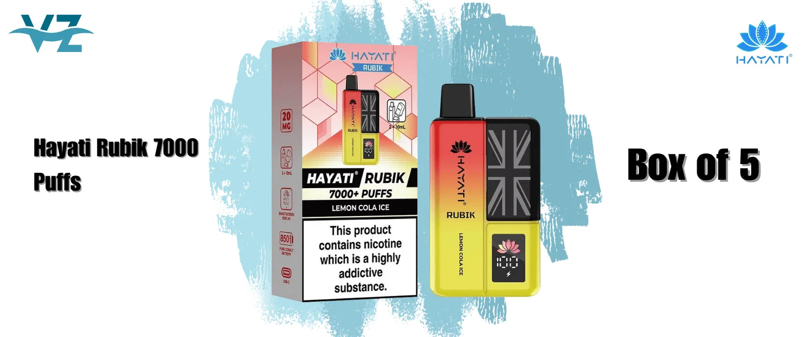 Hayati Rubik 7k Puff Prefilled Vape Pod Kit Box Of 5 - 28.89 Hayati Rubik 7k Puff Prefilled Vape Pod Kit Box Of 5 - 28.89