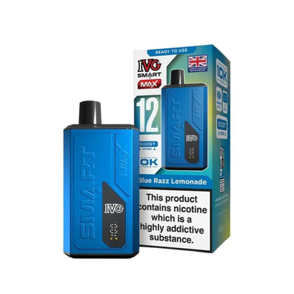 IVG Smart Max 10000 Prefilled Pod Vape Kit - Box of 5 Blue Razz Lemonade at UK Vaper Wholesale