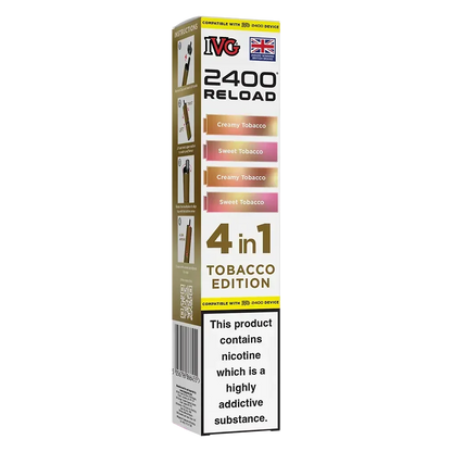 IVG 2400 Reload 4in1 Tobacco Edition Prefilled Pods Box of 5